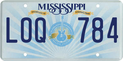 MS license plate LOQ784