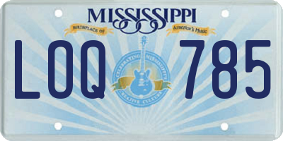 MS license plate LOQ785