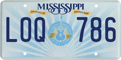 MS license plate LOQ786