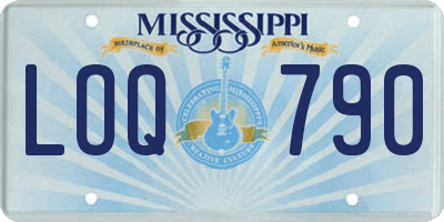 MS license plate LOQ790