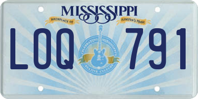 MS license plate LOQ791