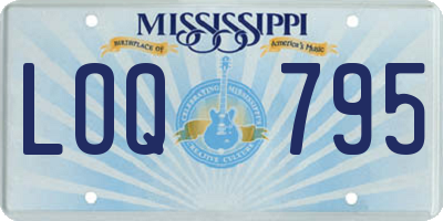 MS license plate LOQ795