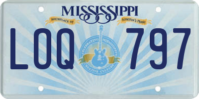 MS license plate LOQ797