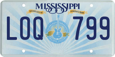 MS license plate LOQ799