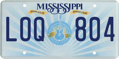 MS license plate LOQ804