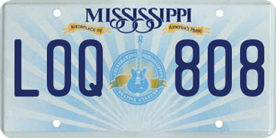 MS license plate LOQ808