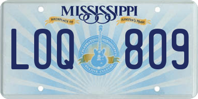 MS license plate LOQ809