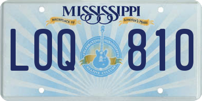 MS license plate LOQ810