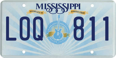 MS license plate LOQ811