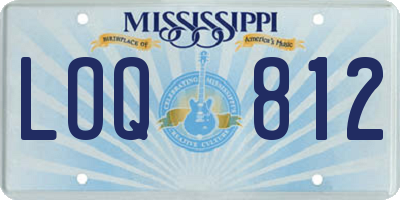 MS license plate LOQ812