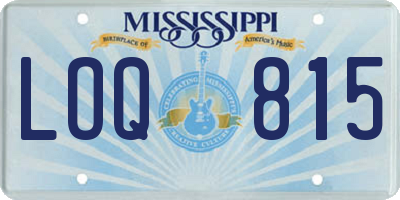 MS license plate LOQ815