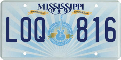 MS license plate LOQ816