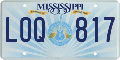 MS license plate LOQ817