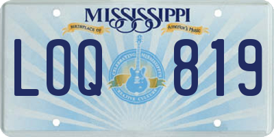 MS license plate LOQ819
