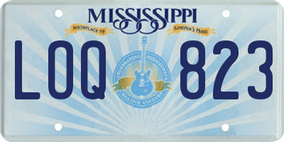 MS license plate LOQ823