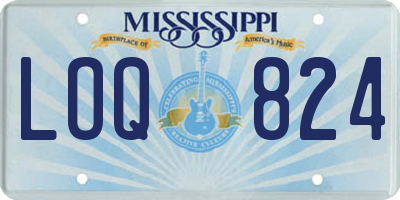 MS license plate LOQ824