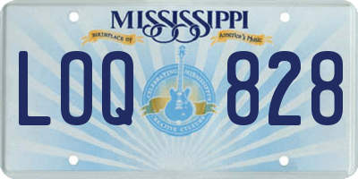 MS license plate LOQ828