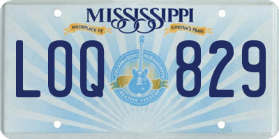 MS license plate LOQ829