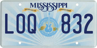MS license plate LOQ832