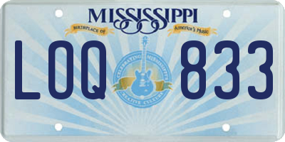 MS license plate LOQ833