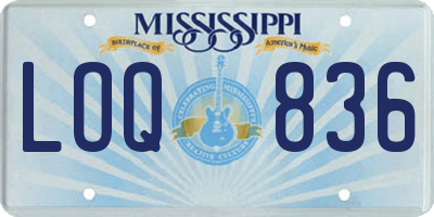 MS license plate LOQ836
