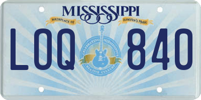 MS license plate LOQ840
