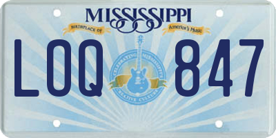 MS license plate LOQ847