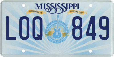 MS license plate LOQ849