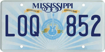 MS license plate LOQ852