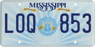 MS license plate LOQ853