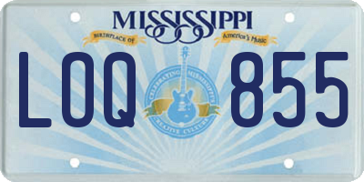 MS license plate LOQ855