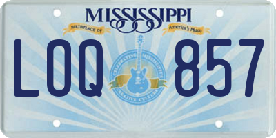 MS license plate LOQ857