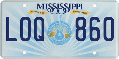 MS license plate LOQ860