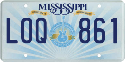 MS license plate LOQ861