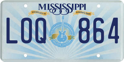 MS license plate LOQ864