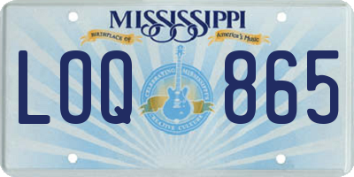 MS license plate LOQ865
