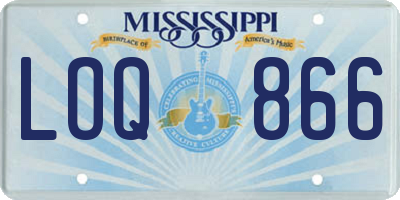 MS license plate LOQ866