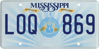 MS license plate LOQ869