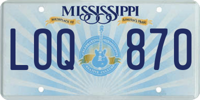MS license plate LOQ870