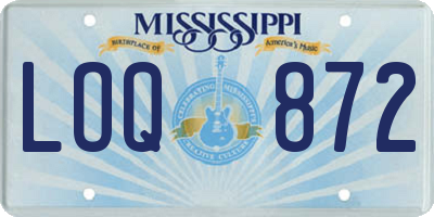 MS license plate LOQ872