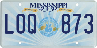 MS license plate LOQ873