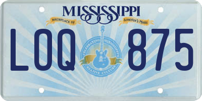 MS license plate LOQ875