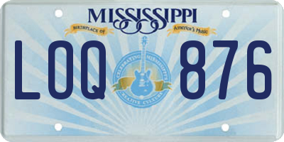 MS license plate LOQ876