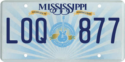 MS license plate LOQ877