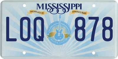MS license plate LOQ878