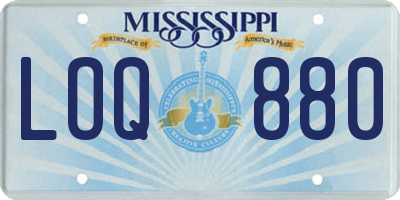 MS license plate LOQ880