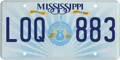 MS license plate LOQ883