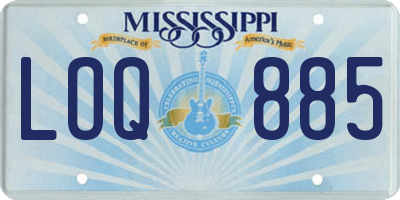 MS license plate LOQ885