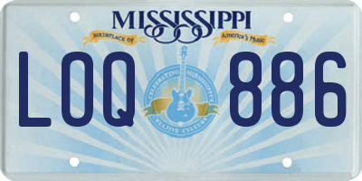 MS license plate LOQ886