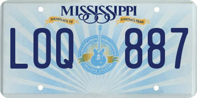 MS license plate LOQ887